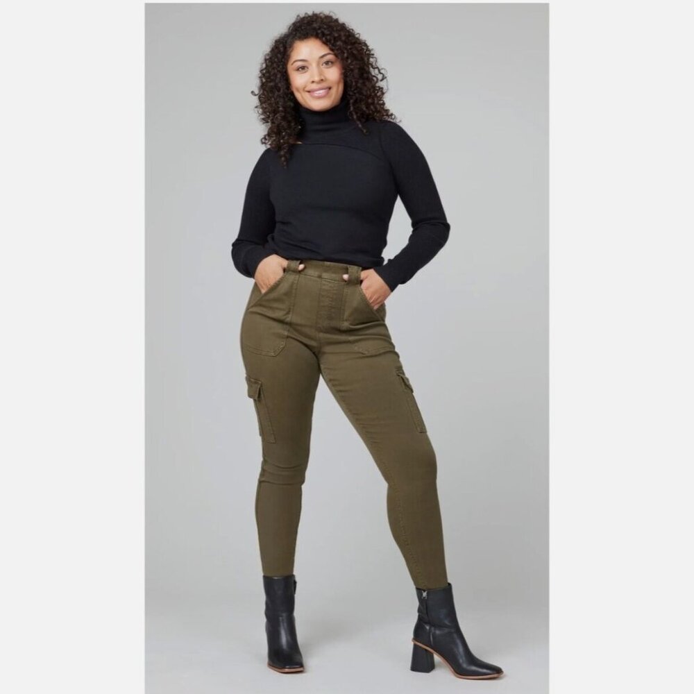 Spanx Pants Twill Cargo Pockets Skinny Stretch